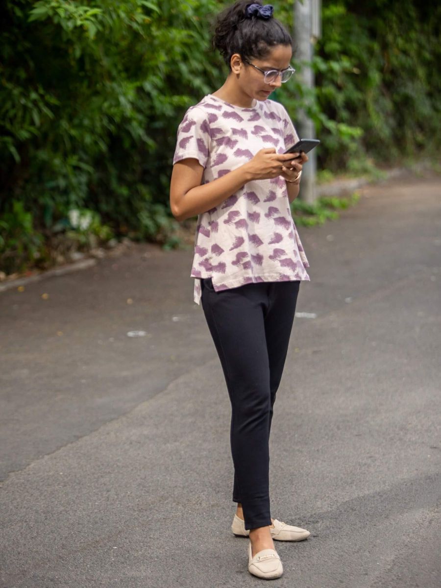 Aurora waves women's organic cotton casual top