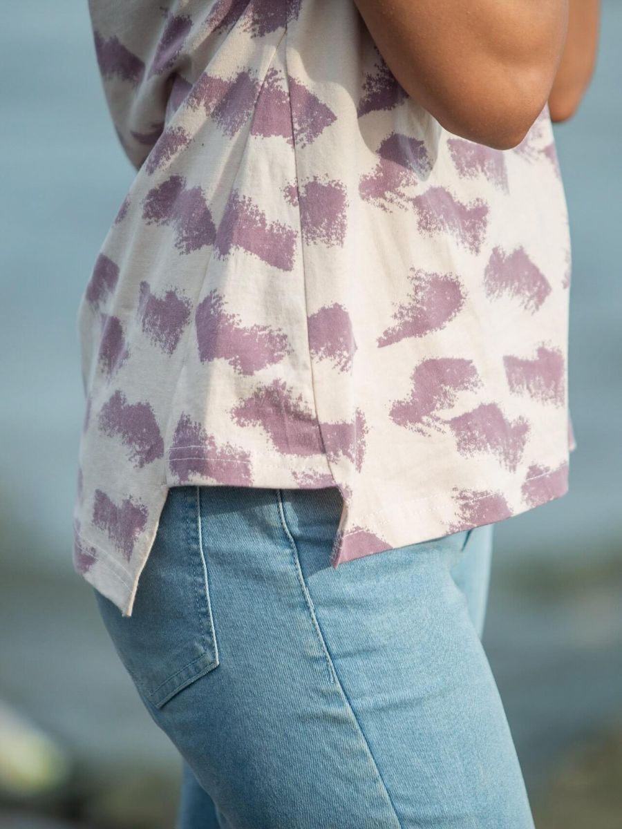 Aurora waves women's organic cotton casual top