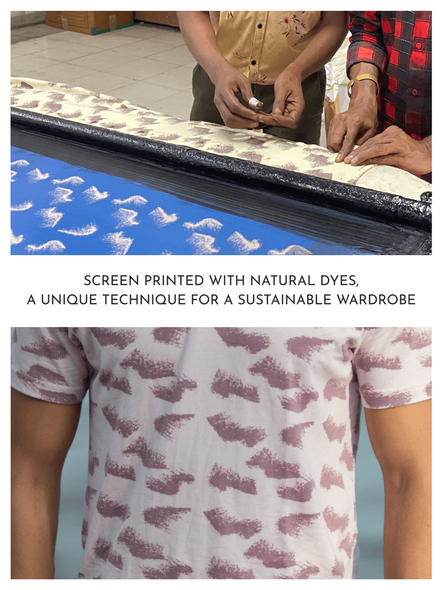 Aurora waves men's organic cotton collared t-shirt