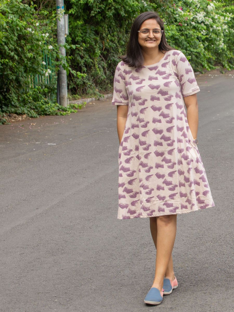 Aurora waves women's organic cotton casual dress