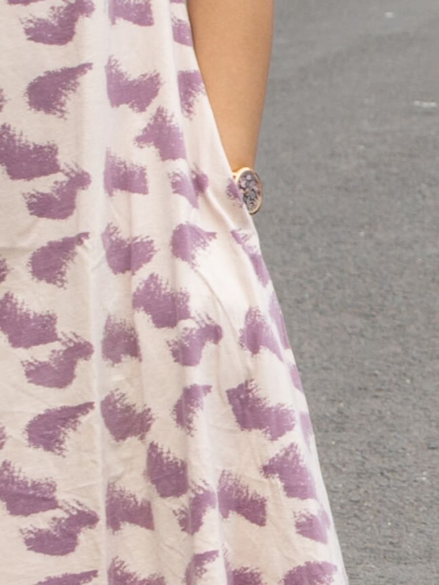 Aurora waves women's organic cotton casual dress