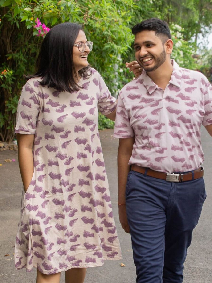 Aurora waves women's organic cotton casual dress