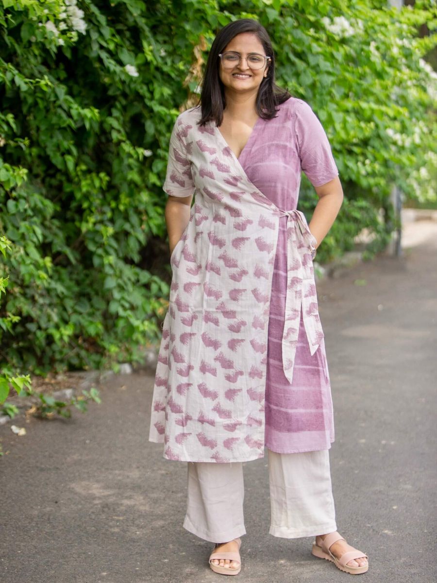 Aurora waves women's handwoven cotton formal dress