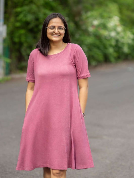 Beet rose women's organic cotton t-shirt dress