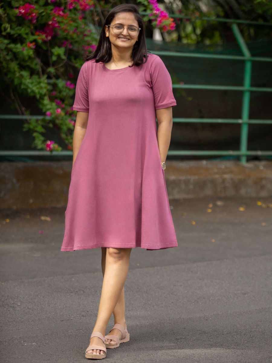 Beet rose women's organic cotton t-shirt dress