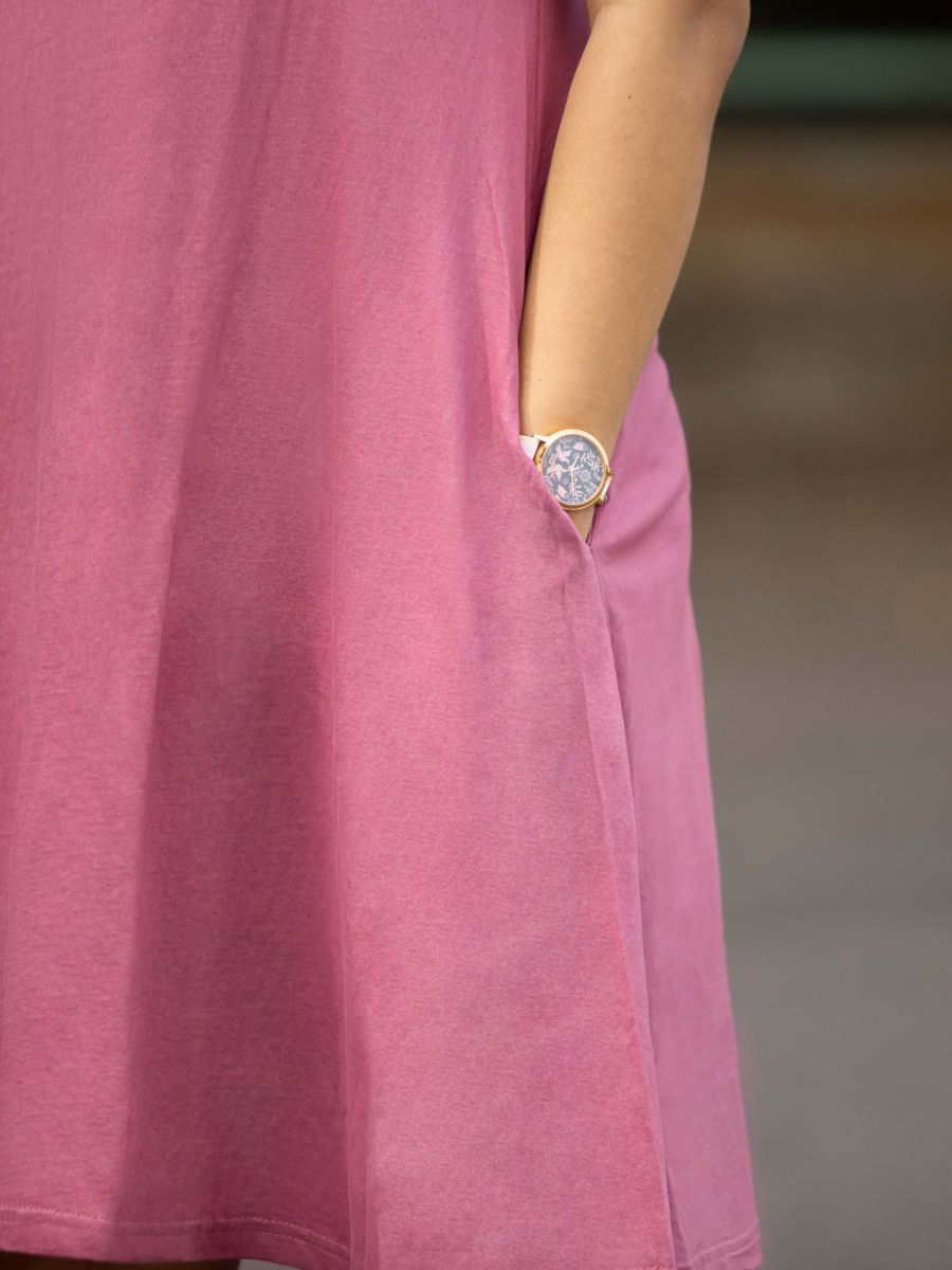 Beet rose women's organic cotton t-shirt dress