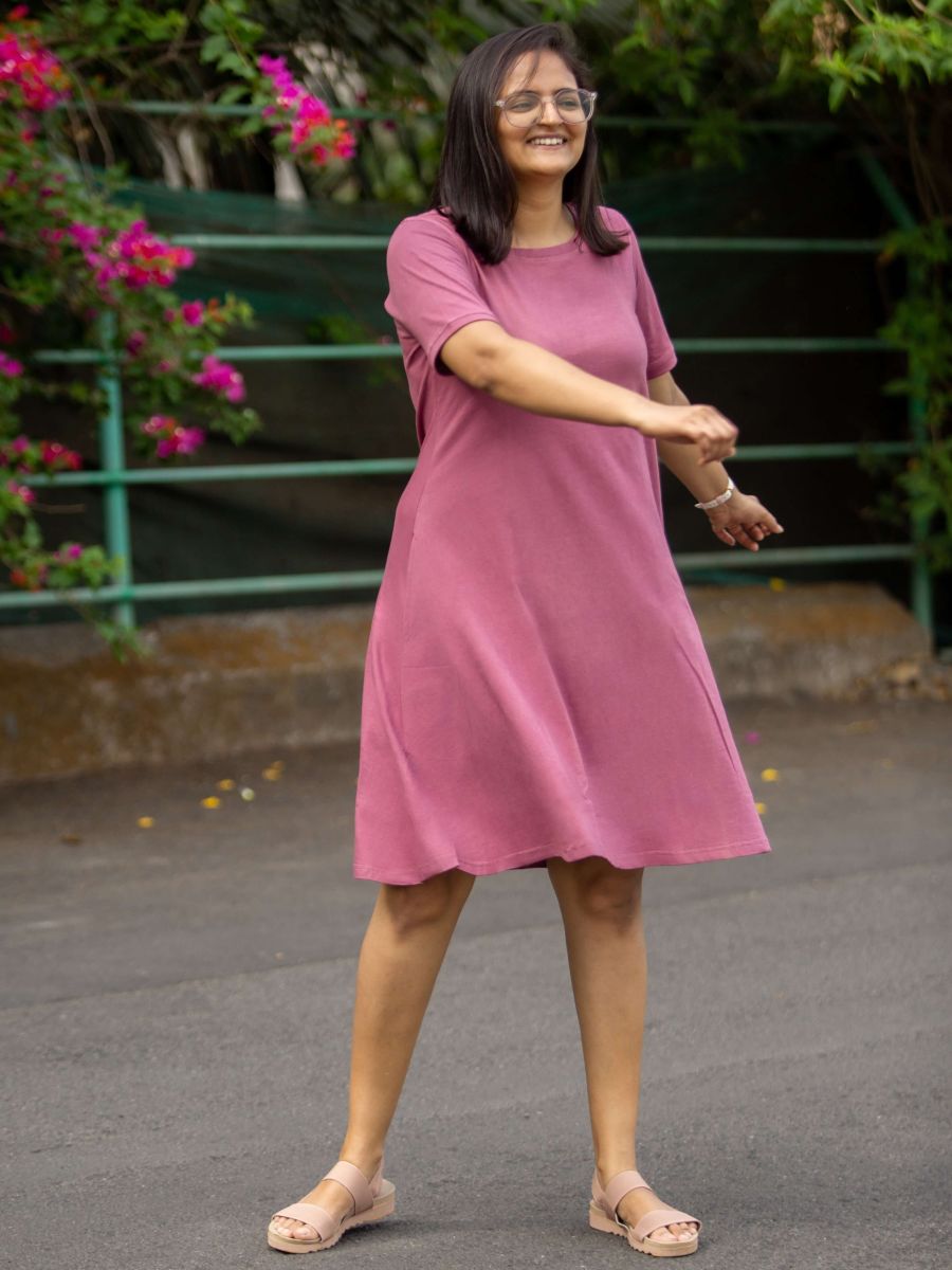 Beet rose women's organic cotton t-shirt dress