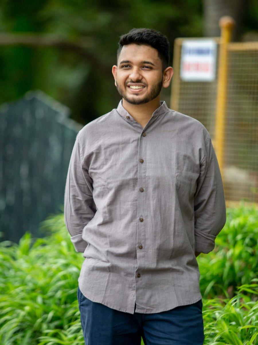 Chocolate mandarin collar shirt
