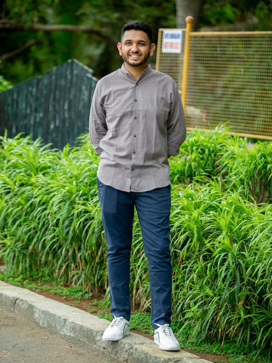 Chocolate mandarin collar shirt