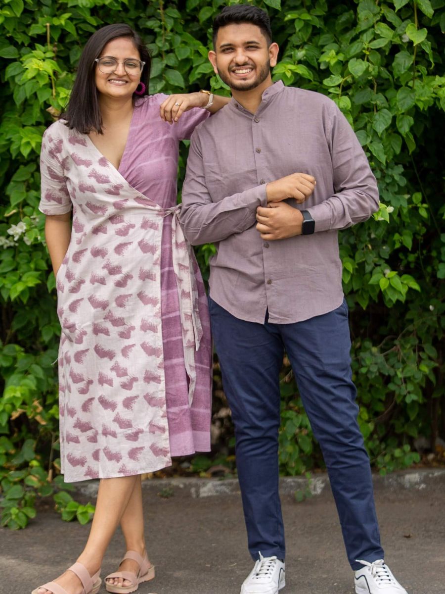 Chocolate mandarin collar shirt