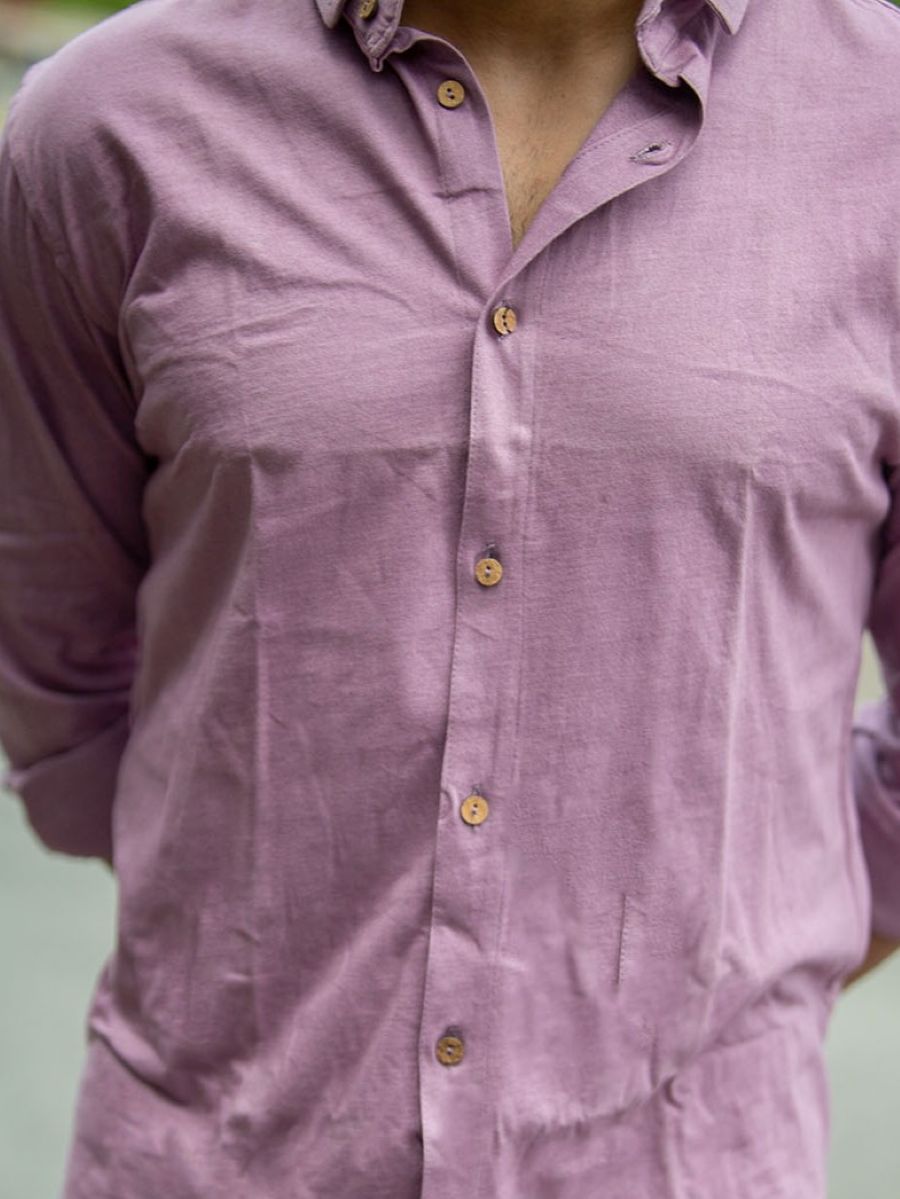 Dusky orchid men's organic cotton casual shirt