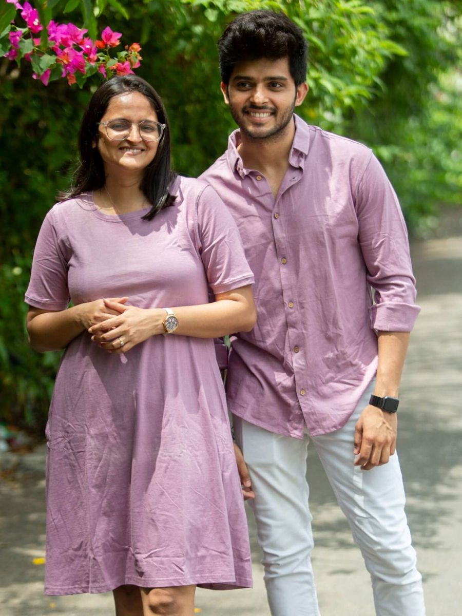 Dusky orchid men's organic cotton casual shirt