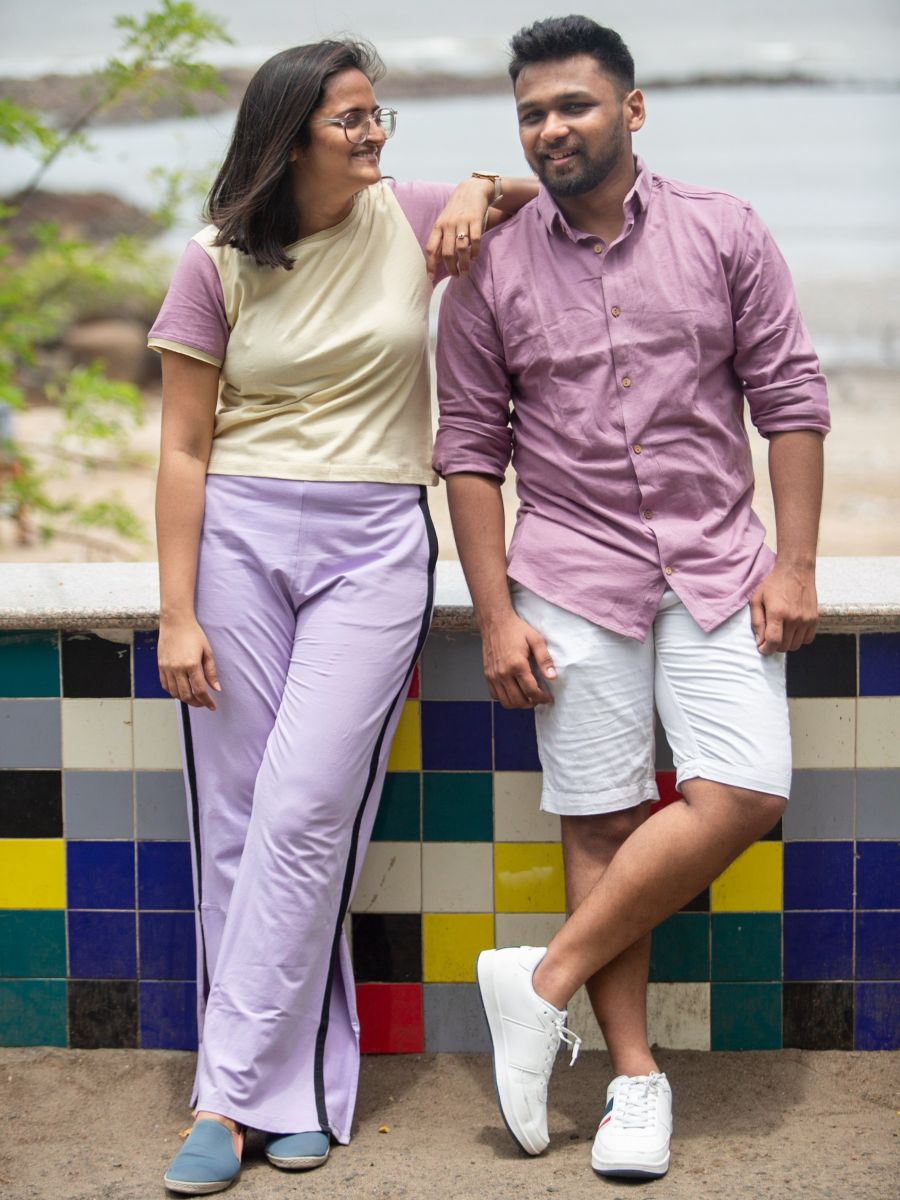 Dusky orchid men's organic cotton casual shirt