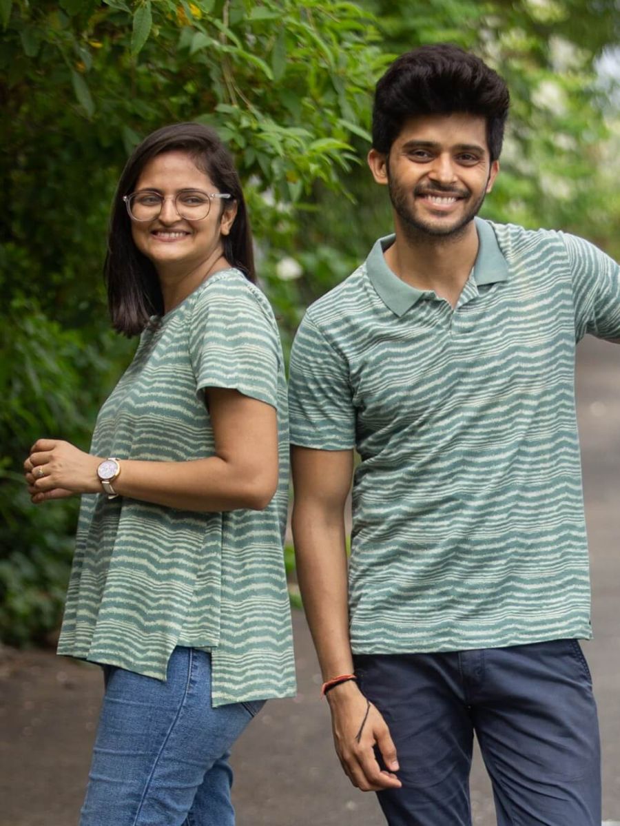 Fading waves women's organic cotton casual top