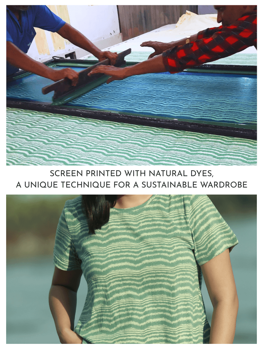 Fading waves women's organic cotton casual top