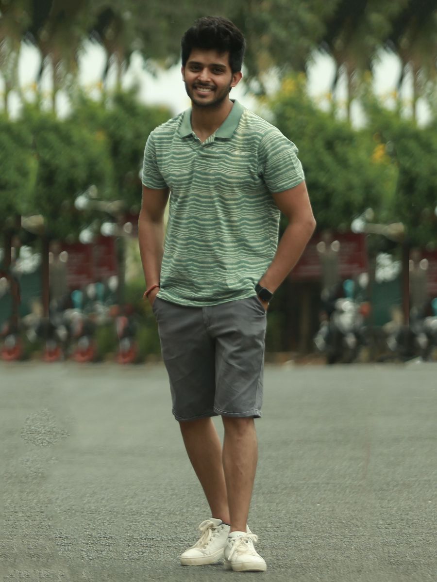 Fading waves men's organic cotton collared t-shirt