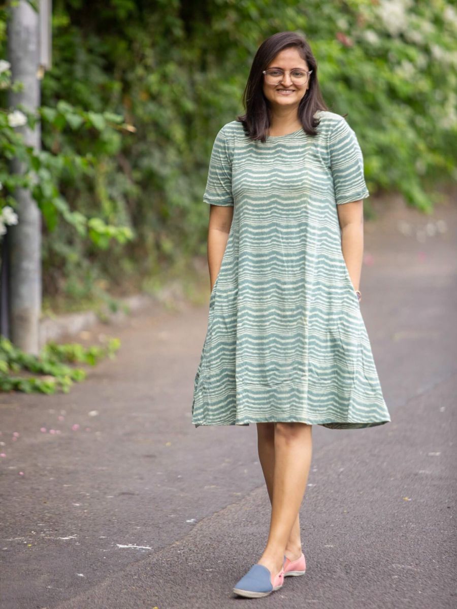 Fading waves women's organic cotton t-shirt dress