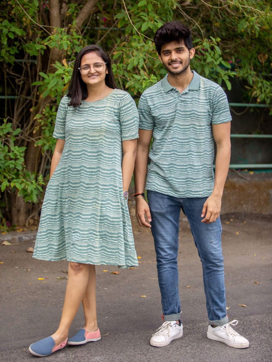 Fading waves women's organic cotton t-shirt dress