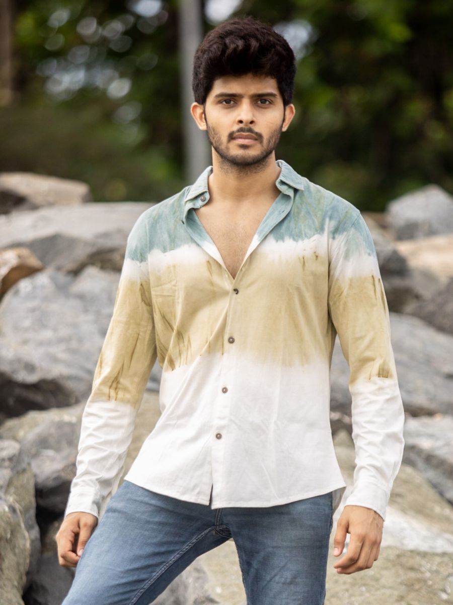 Northern lights men's organic cotton casual shirt