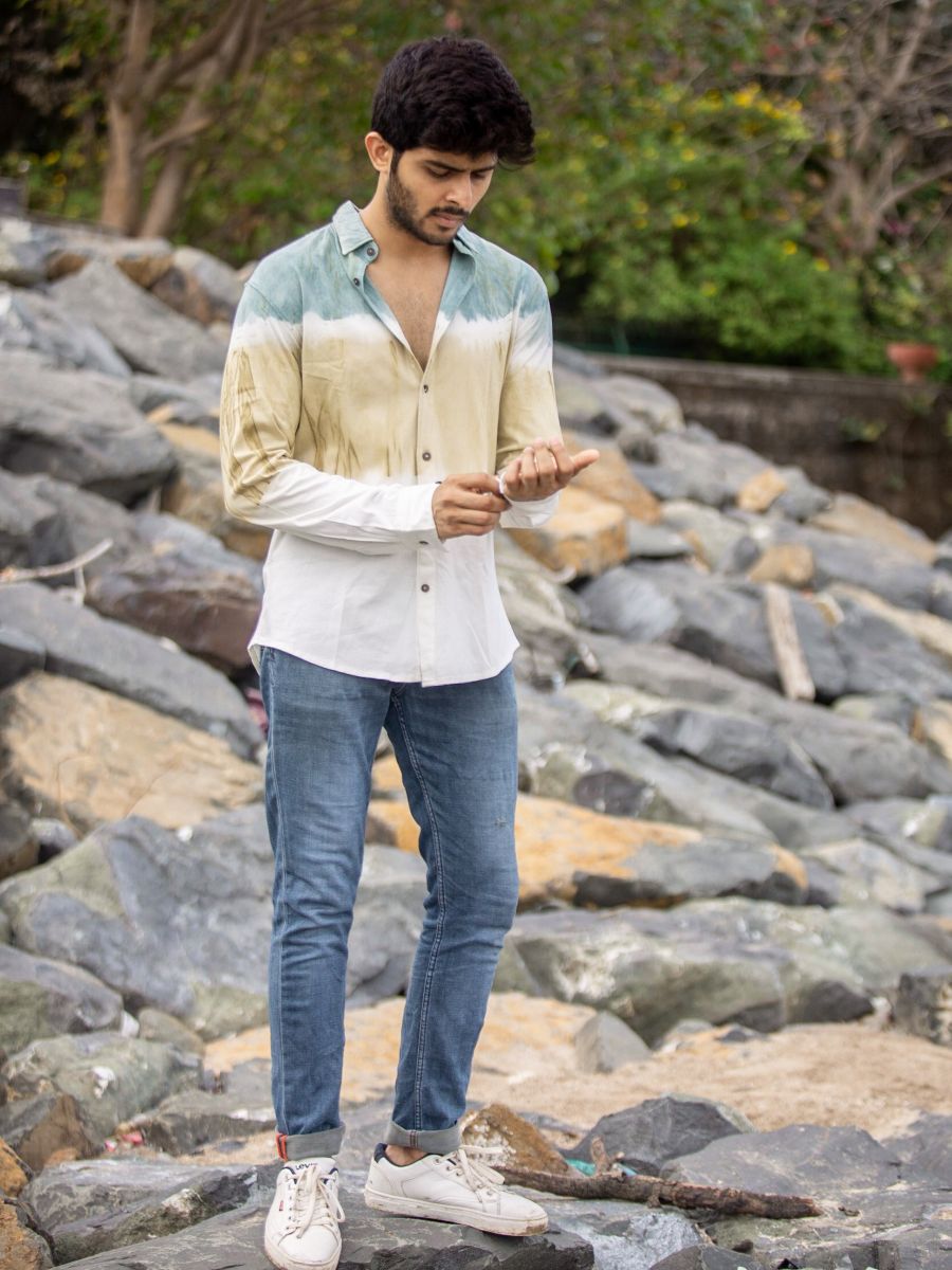 Northern lights men's organic cotton casual shirt