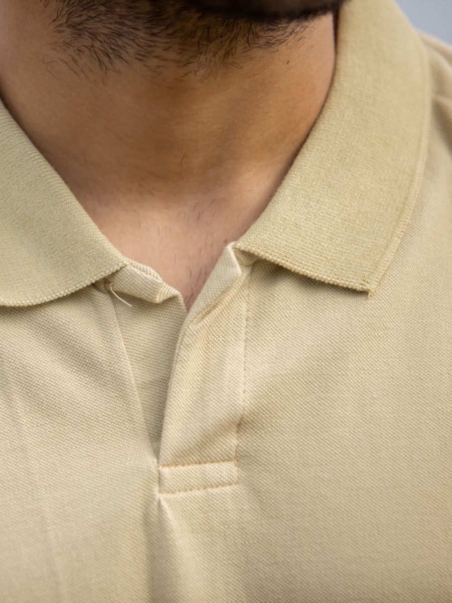 Pistachio men's organic cotton collared t-shirt