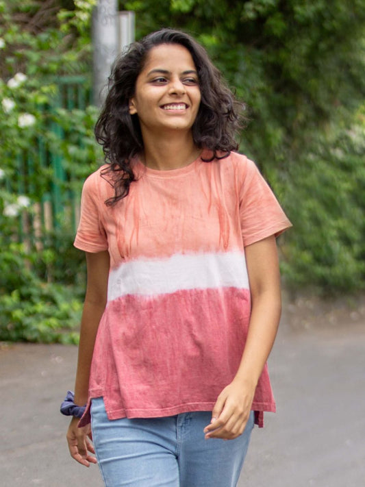 Rare red women's organic cotton casual top