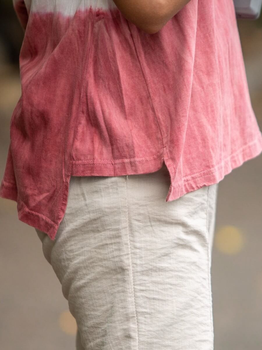 Rare red women's organic cotton casual top