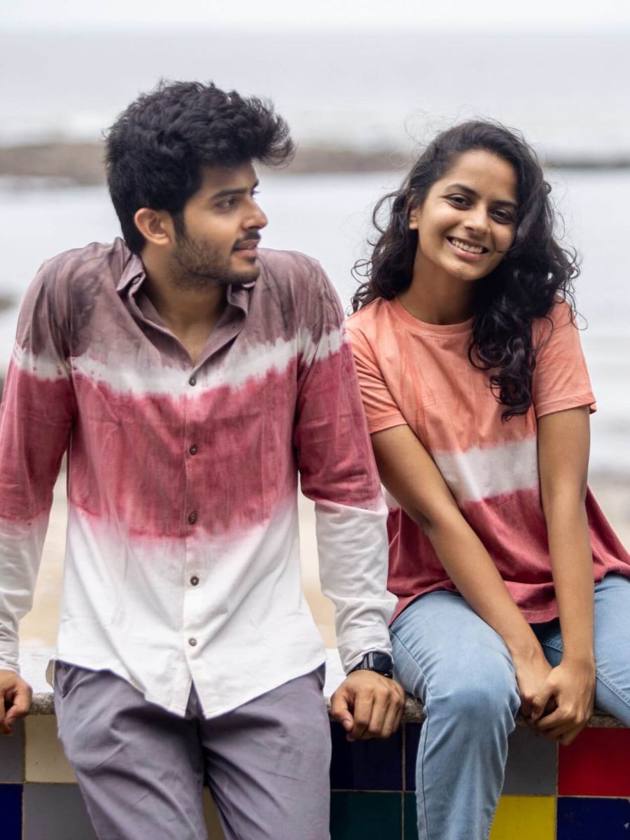 Rare red women's organic cotton casual top