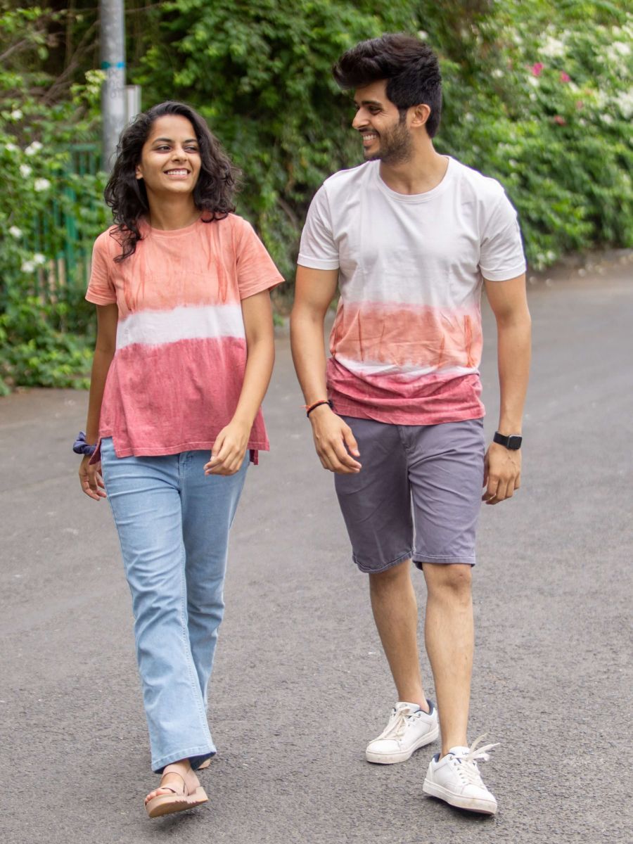 Rare red women's organic cotton casual top