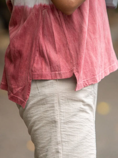 Rare red women's organic cotton casual top